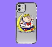 Hoesjes Atelier Zwart Frame Transparant Impact Case Dikke Sailor Moon voor IPhone 11 met ScreenProtector