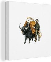Illustration d'un yak emballé 80x60 cm - Tirage photo sur toile (Décoration murale salon / chambre)