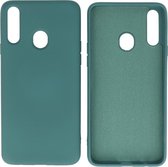 Hoesje Geschikt voor Samsung Galaxy A20s - Fashion Telefoonhoesje Backcover - Siliconen Hoesje - Donker Groen