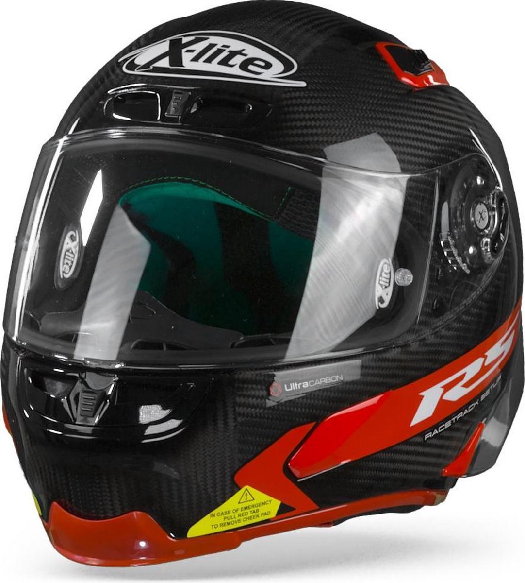 X-Lite X-803 RS Ultra Carbon Hot Lap 13 Carbon Black Red Full Face Helmet L