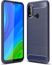 Huawei P Smart 2020 Carbone Brushed Tpu Blauw Cover Case Hoesje CBL