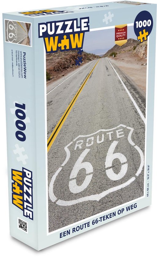 Puzzel Route 66 1000 stukjes - Een Route 66-teken op weg | bol.com