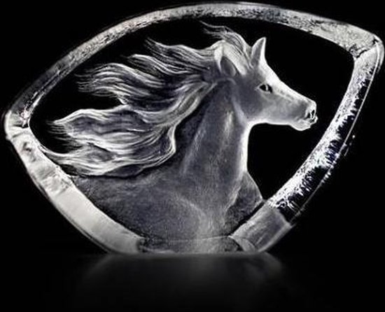 Maleras glaskristal sculptuur Paard handgemaakt horse beeld 7x5  cm