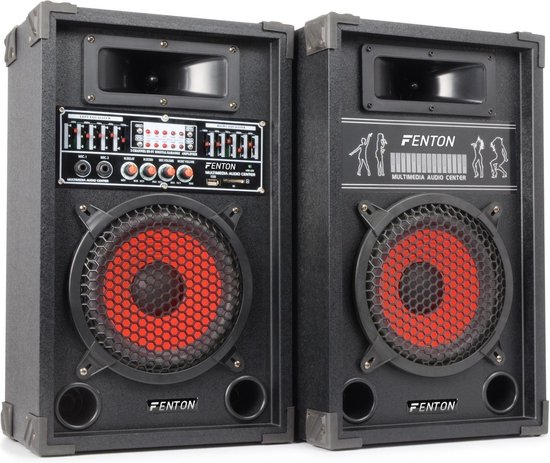 Skytec SPA-800 - PA Karaoke Actieve Speakers 8 inch - 2 stuks - Zwart |  bol.com