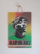 Houten sjabloonpaneel "Rap is Art"