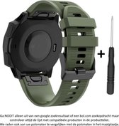 Leger groen Siliconen horloge bandje 26mm Quickfit Compatibel voor Garmin Fenix 3 / 3 HR / 3 Sapphire / 5X / 6X, D2, Quatix 3, Tactix, Descent MK1, Foretrex 601 en 701 â€“ 26 mm gr