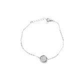 Silventi 9SIL 20305 Zilveren armband Dames - Bedeltje - Zirkonia - 19cm - Zilverkleurig