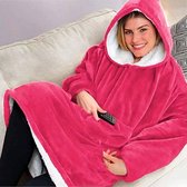 Hoodie Deken - Snuggie - Oodie - Deken Met Mouwen - Hoodie blanket - Fleece Deken Met Mouwen - Huggle Hoodie - Roze