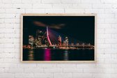 Poster Rotterdam - Erasmusbrug bij nacht 91,5 x 61 cm