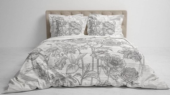 Heckett & Lane Dimont - Housse de couette - Double - 200x200 / 220 cm - Doublure Gris