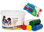 Klei Super Soft Creall 5 kleuren 1750 gr. (preservative free) met klei gereedschap