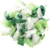 3x zakjes van 10 gram decoratie sierveren groen tinten - Sierveren/veertjes - Hobby en knutsel materialen