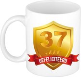Gouden wapen 37 jaar mok / beker - verjaardag/ jubileum