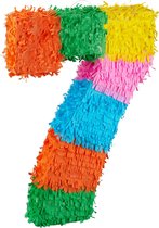 Relaxdays pinata verjaardag getal - piñata zelf vullen - getallen van 0 tot 9 - gekleurd - 7