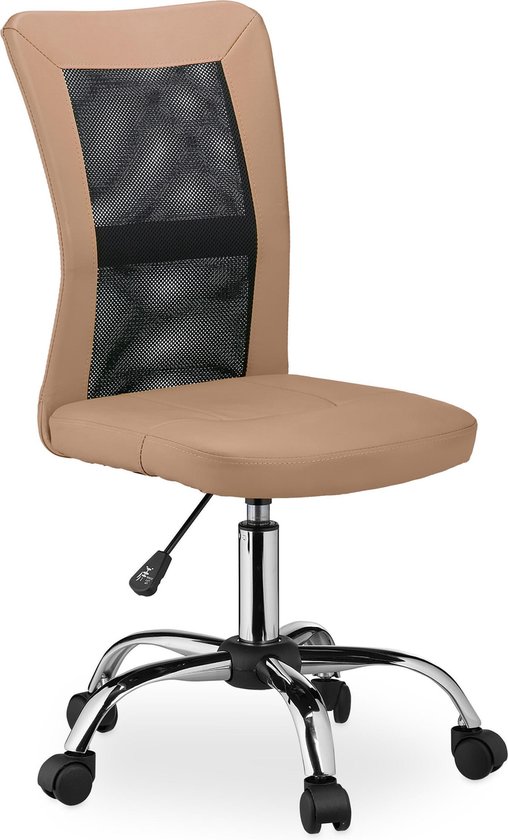Tulpen leerling Minimaal Relaxdays bureaustoel zonder armleuning - ergonomische computerstoel -  verstelbaar -... | bol.com