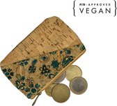green-goose® Kleingeld Portemonnee | Blauwe Bloem | Vegan | Peta Approved | 100% Natuurlijk Kurk | Duurzaam | Biologisch Afbreekbaar
