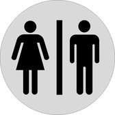 Toiletten - Mannen en Vrouwen toiletbordje Aluminium Ø75mm met tape