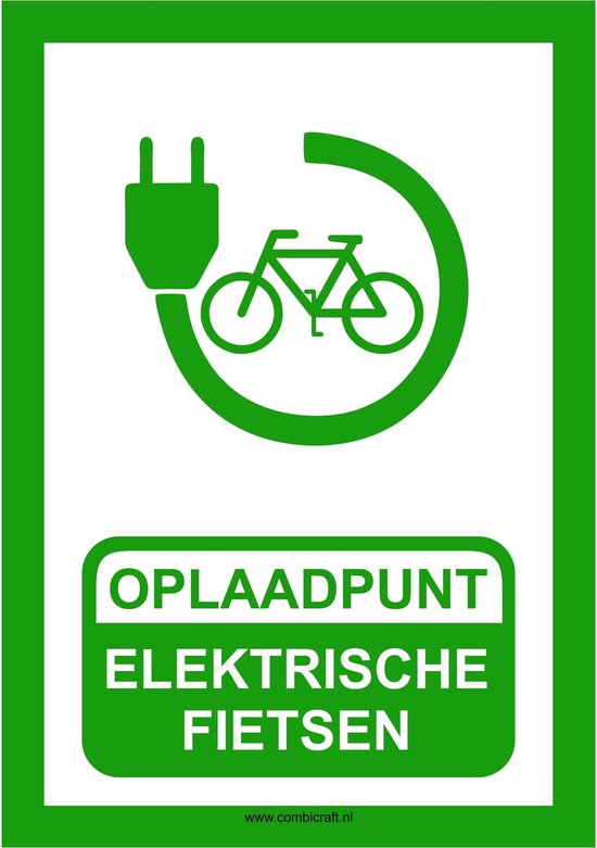 Bordje - Oplaadpunt elektrische fietsen 21x30cm | bol.com