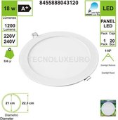 INBOUW ROND LED-PANEEL 6400 K KOUD LICHT 18 W （SET VAN 2)