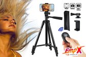 Tripod met afstandsbediening - Smartphone Bluetooth Remote Shutter - Tiktok Tripod - Camera Statief 102 Cm Zwart Tripod voor Fotocamera en Smartphone  - iPhone Tripod - Canon – Nik
