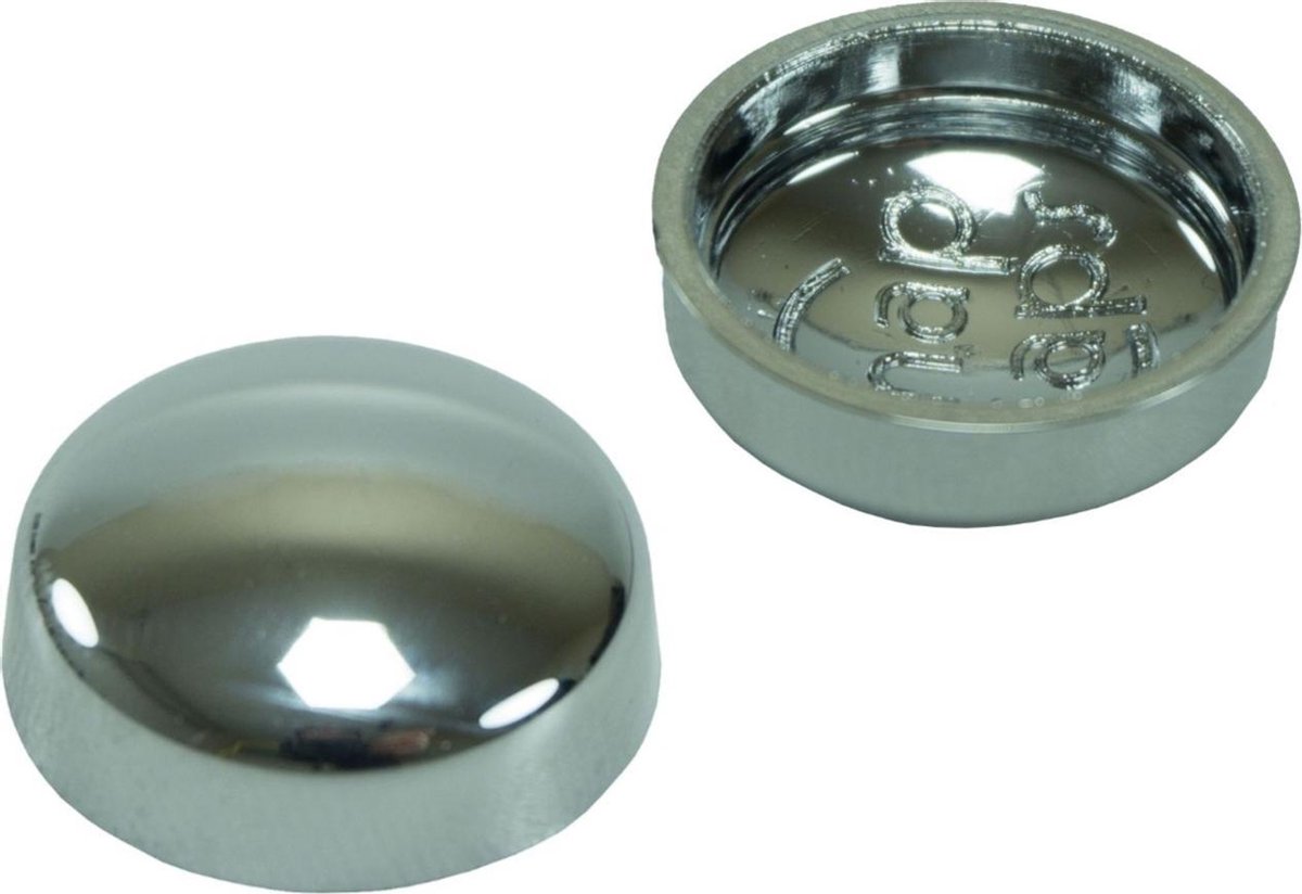 10 stuks - Afdekkapjes voor schroeven - 13mm - Chroom