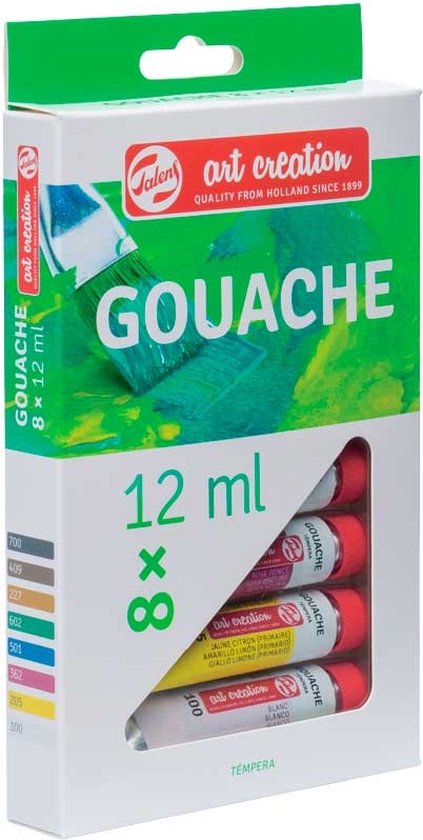 Gouache set kleuren 12 ml tubes plakkaatverf dekkende waterverf tempera | bol.com