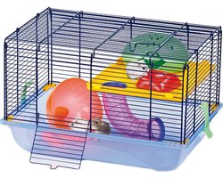 Imac hamsterkooi criceti 9 donkerblauw / geel (45X30,5X29 CM)