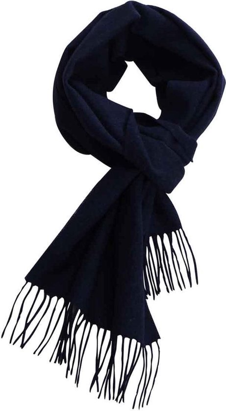 Sjaal Cashmere-feel - Heren Dames Warme sjaal - Blauw Donkerblauw