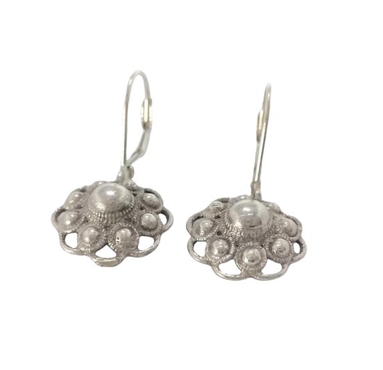 Zeeland Girl - Boucles d'oreilles bouton Zeeland en argent massif, avec 8 boules et oeillets, qualité créateur