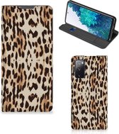 Smartphone Hoesje Geschikt voor Samsung Galaxy S20 FE Book Cover Leopard
