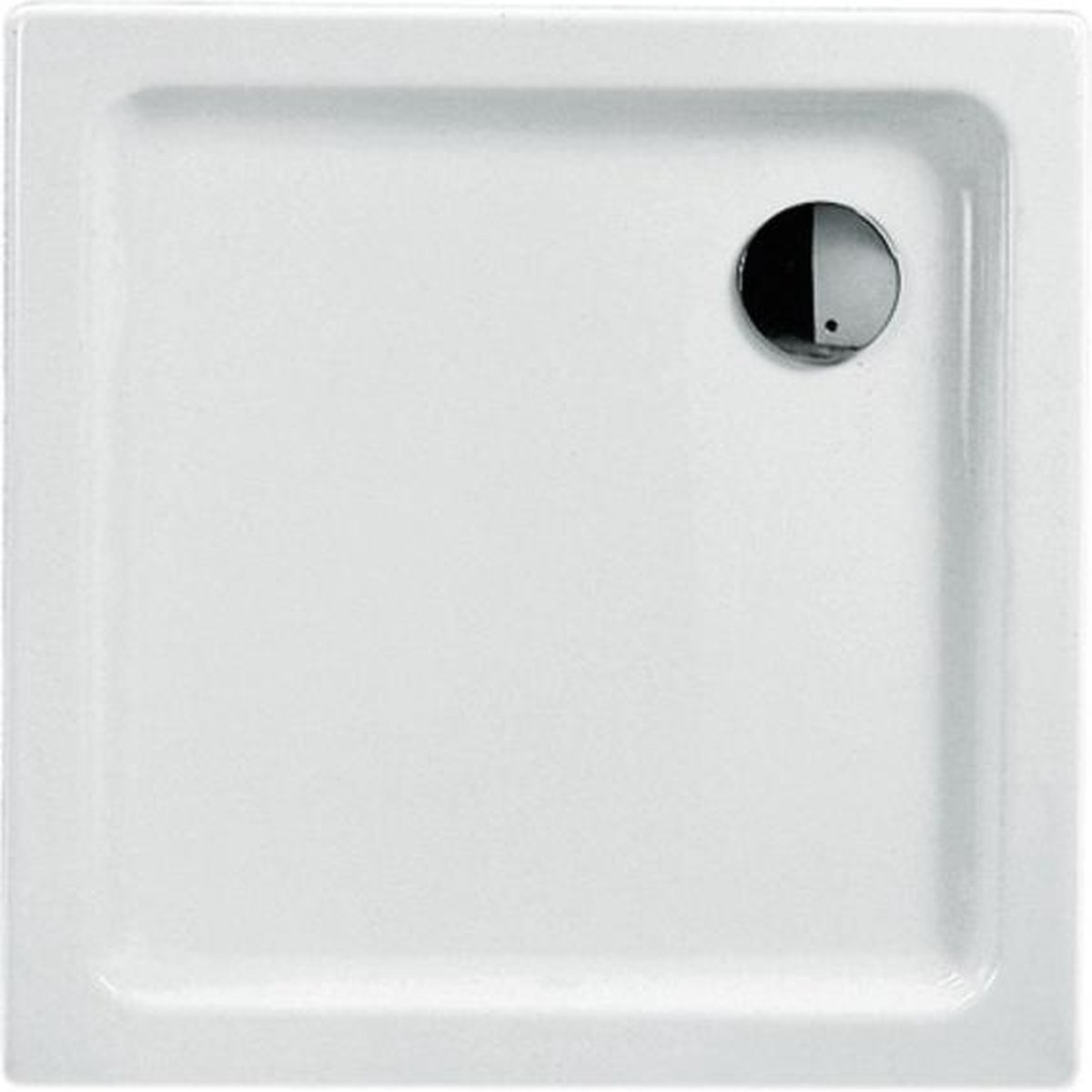 Nemo Start StratosL douchebak acryl 800x800x60mm afvoer D90 wit zonder potenstel dikte 4 mm