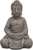 Boeddha Lotus Klein 23x17x34cm - Boeddha beeld - Grijs