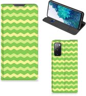 Book Case Geschikt voor Samsung Galaxy S20 FE Telefoonhoesje Waves Green