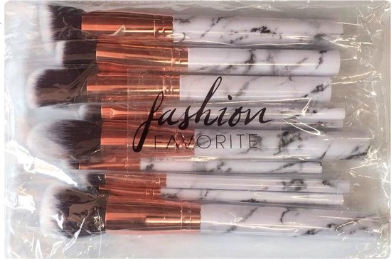 10-delige Make-up Kwasten/Brush Set | Marble / Marmer | Fashion Favorite - Fashion Favorite