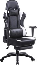 Monkey's Gamingstoel - Bureaustoel - Leunstoel - PC Stoel - Hoogte Verstelbaar - Ergonomische Stoel - Voetsteunen - Armleuning - Draaibare Stoel - Luxe - Zwart - Wit