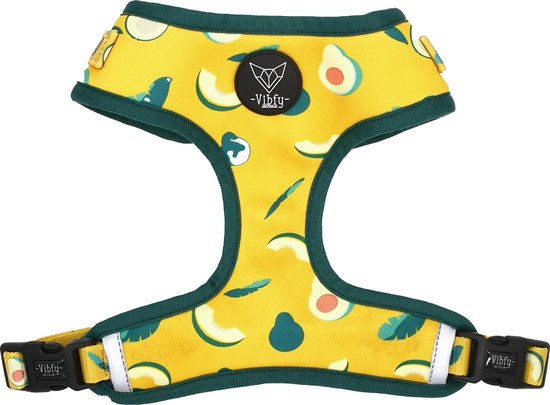 Vibfy - Flexity Y - Duurzaam honden tuig/harnas - Avocado Yellow! - Maat XL