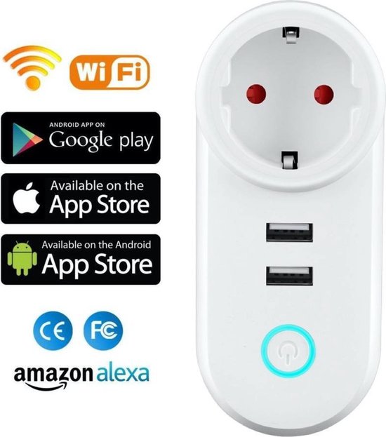 huisvrouw Doorlaatbaarheid verbergen Slimme Stekker- google home- Usb -Smart -wifi -stekker - Stopcontact-plug -  Wifi... | bol.com