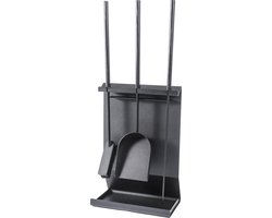 Haardset Deens Design - 3-delig - zwart - Katana staand - haardset - houtkachel