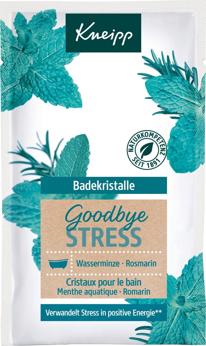 Kneipp Badzout Goodbye Stress Watermunt & Rozemarijn (60 g) - Badkristallen Vaarwel Stress - Vegan