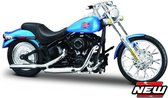 Maisto Harley-davidson FXSTB NIGHT TRAIN 2002 blauw schaalmodel 1:18