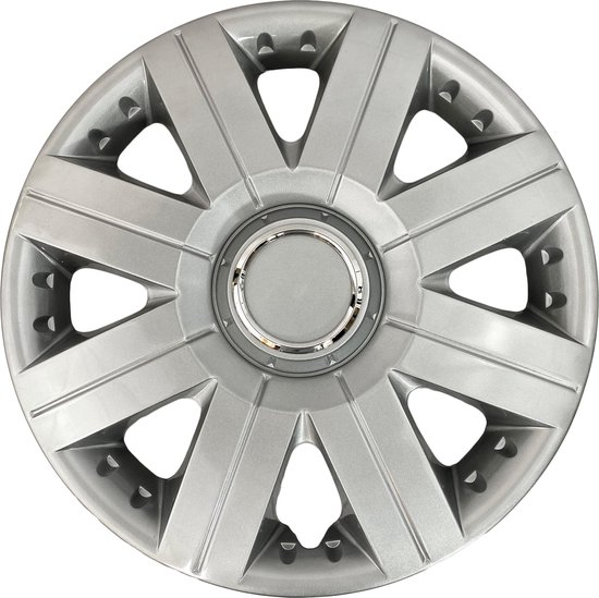 Extreem bolle wieldoppen COMBO S zilver 16 inch voor bolle velgen