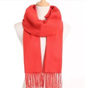 Rode zachte sjaal 35x175 cm