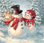 Diamond Painting sneeuwpop 15x15 cm - hobbypakket