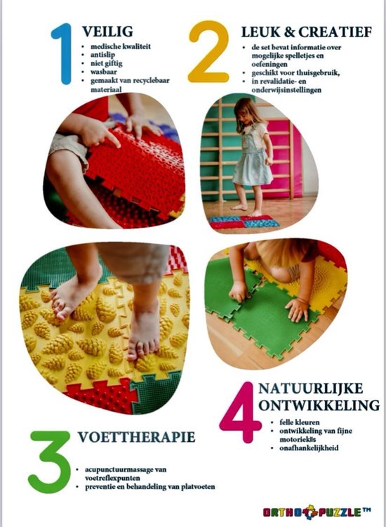 Zeekiezels, orthopuzzle, orthopedische massage en ontwikkelings speelmatten voor baby kinderen, vloerkleed, sensorische en balans stapstenen van Orthopuzzle — afbeelding 2