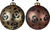 Decoris Kerstbal - Glas - Dierenprint - Ø 10 - 2 Ballen