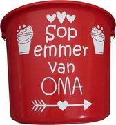 Cadeau Emmer - Sopemmer Oma - 12 liter - rood - cadeau - geschenk - gift - kado - verjaardag - Moederdag