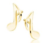 Joy|S - Zilveren muzieknoot oorbellen - 18k goudplating