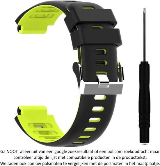 Bracelet en silicone Zwart Vert pour Garmin Forerunner 220, 230, 235, 620,  630, 735XT