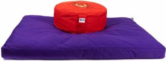 Meditatiemat Zabuton Violet Katoen - 86 x 66 x 6 cm - incl. Binnenhoes van Lotus — afbeelding 2