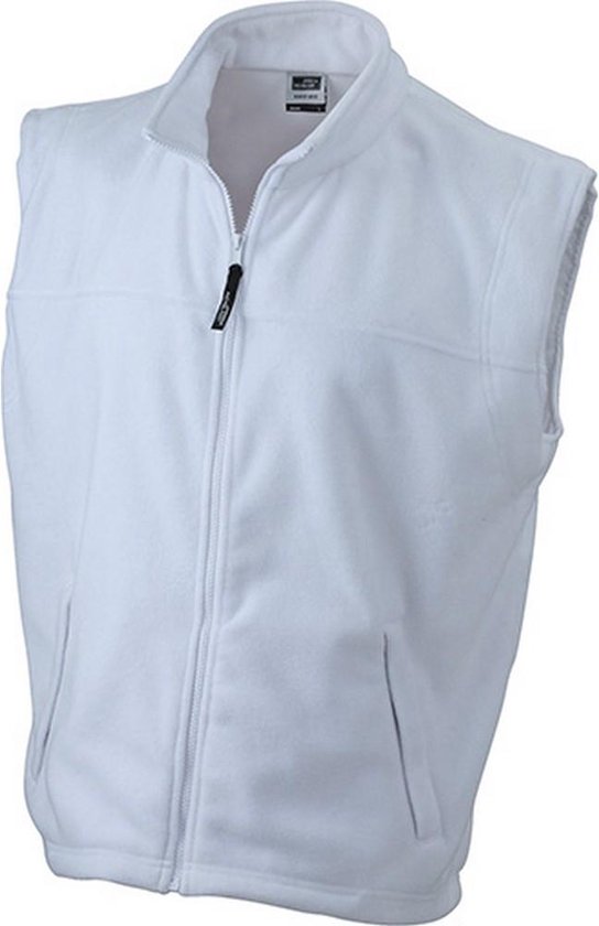 James and Nicholson Unisex Vlies Vest (Wit)